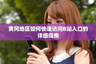 黃岡地區(qū)如何快速訪問B站入口的詳細指南