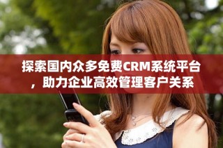 探索國內(nèi)眾多免費CRM系統(tǒng)平臺，助力企業(yè)高效管理客戶關(guān)系
