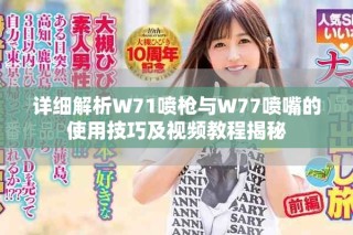 詳細解析W71噴槍與W77噴嘴的使用技巧及視頻教程揭秘