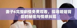 妻子6完整劇情免費(fèi)觀看，探尋婚姻背后的秘密與情感糾葛
