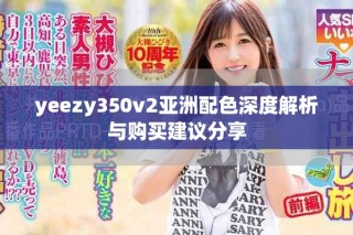yeezy350v2亞洲配色深度解析與購買建議分享