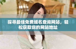 探尋最佳免費域名查詢網(wǎng)站，輕松獲取你的網(wǎng)站地址