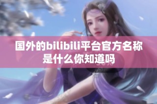 國(guó)外的bilibili平臺(tái)官方名稱(chēng)是什么你知道嗎
