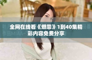 全網(wǎng)在線看《燃罪》1到40集精彩內(nèi)容免費分享