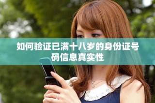 如何驗證已滿十八歲的身份證號碼信息真實(shí)性
