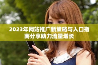 2023年網(wǎng)站推廣新策略與入口指南分享助力流量增長(zhǎng)