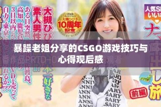 暴躁老姐分享的CSGO游戲技巧與心得觀后感