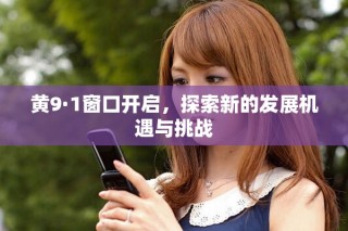 黃9·1窗口開啟，探索新的發(fā)展機遇與挑戰(zhàn)