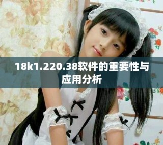 18k1.220.38軟件的重要性與應用分析
