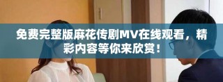 免費(fèi)完整版麻花傳劇MV在線觀看，精彩內(nèi)容等你來(lái)欣賞！