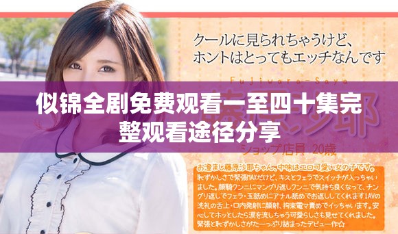 似錦全劇免費觀看一至四十集完整觀看途徑分享